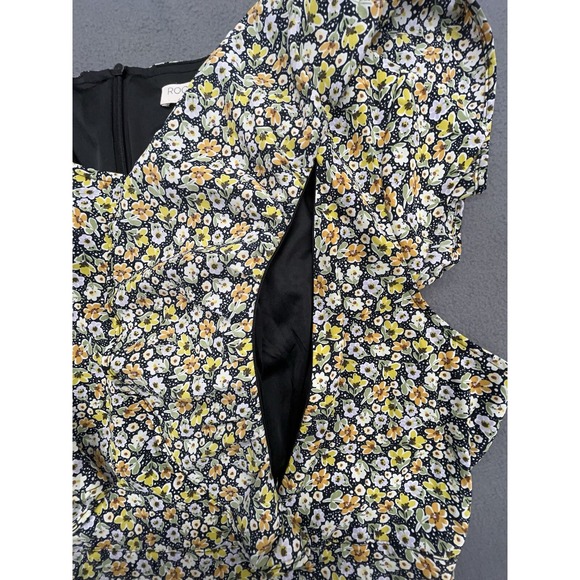 Roolee Mom Dress XL Floral Ruffle Knee Length Short Sleeve Nursing Breastfeeding - Picture 3 of 10